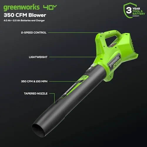 Greenworks 40V Lawn Mower, Blower and String Trimmer Combo | Tools Official